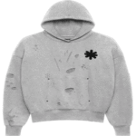 DSTRY Double Layer Logo Hoodie Black Front View