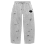 Grey Sweatpants Logo Close-Up