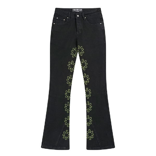 LOSTSHDWS Classic Embroidered Logo Jeans Front View
