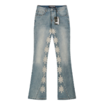 LOSTSHDWS Men's Floral Flare Jeans Front View
