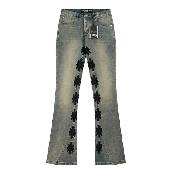 Men's Vintage Washed Flare Jeans