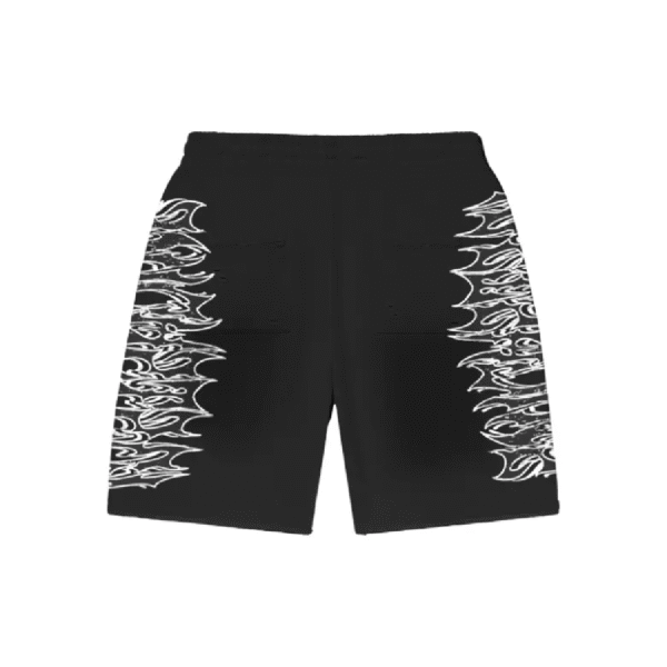 Metal Sweat Short Washed Black Front View