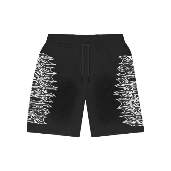 Metal Sweat Shorts Drawstring Waist Detail